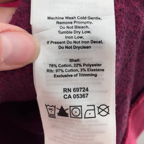 Columbia Pink Fuchsia Drawstring Space Dye Funnel Neck Pullover Sweatshirt Top - Picture 4 of 9